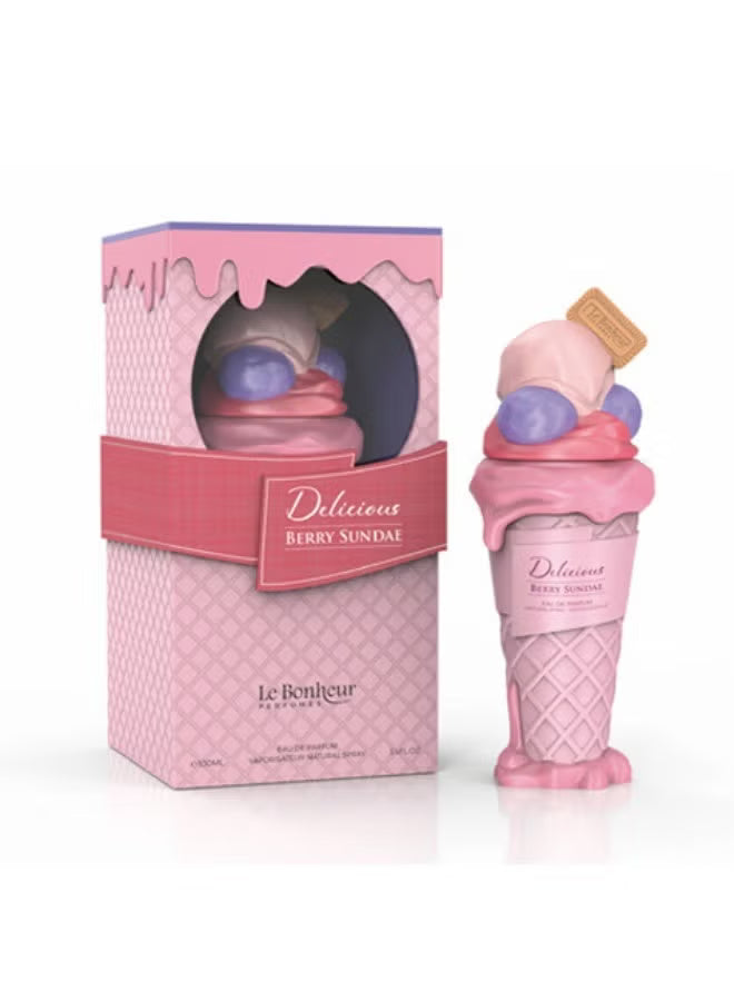 ديليشس بيري صنداي من لوبونير، عطر نسائي أو دو بارفان 100 مل، عطر فاكهي حلو بطابع جورماند، بنفحات التوت والفراولة والتفاح والمارشميلو وتوت العليق والفانيليا والمسك