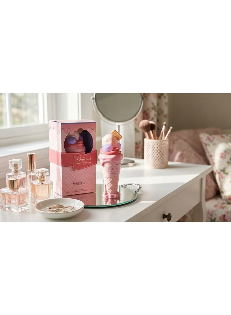ديليشس بيري صنداي من لوبونير، عطر نسائي أو دو بارفان 100 مل، عطر فاكهي حلو بطابع جورماند، بنفحات التوت والفراولة والتفاح والمارشميلو وتوت العليق والفانيليا والمسك