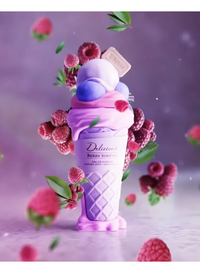 ديليشس بيري صنداي من لوبونير، عطر نسائي أو دو بارفان 100 مل، عطر فاكهي حلو بطابع جورماند، بنفحات التوت والفراولة والتفاح والمارشميلو وتوت العليق والفانيليا والمسك